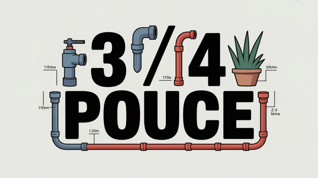 Illustration centrale 3/4 pouce raccord tuyau outil