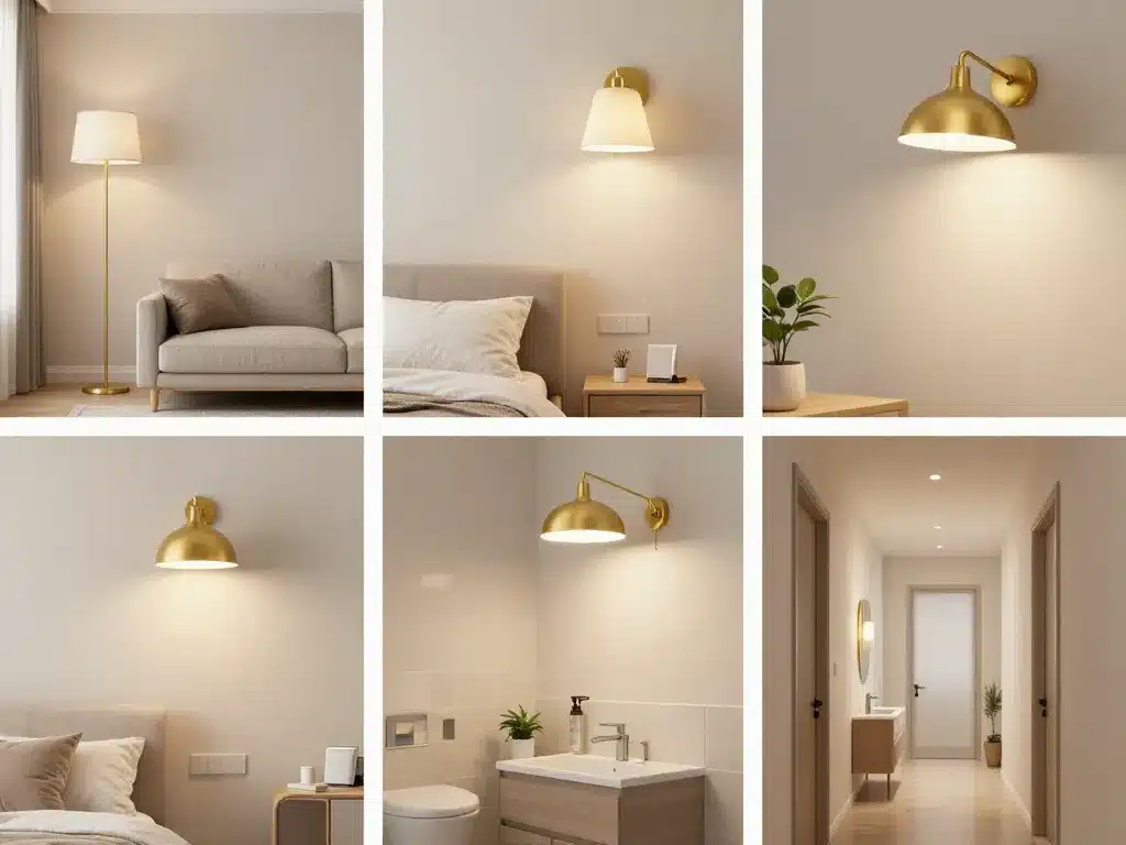 applique dorée modèle pour salon chambre salle de bain