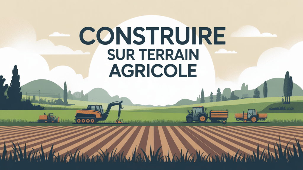 Astuce pour construire sur terrain agricole, image centrale paysage rural et loi