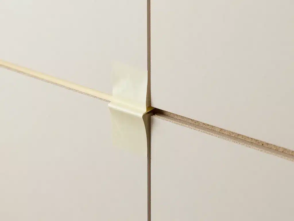 schéma bande autocollante pour placo sur jonction plaques