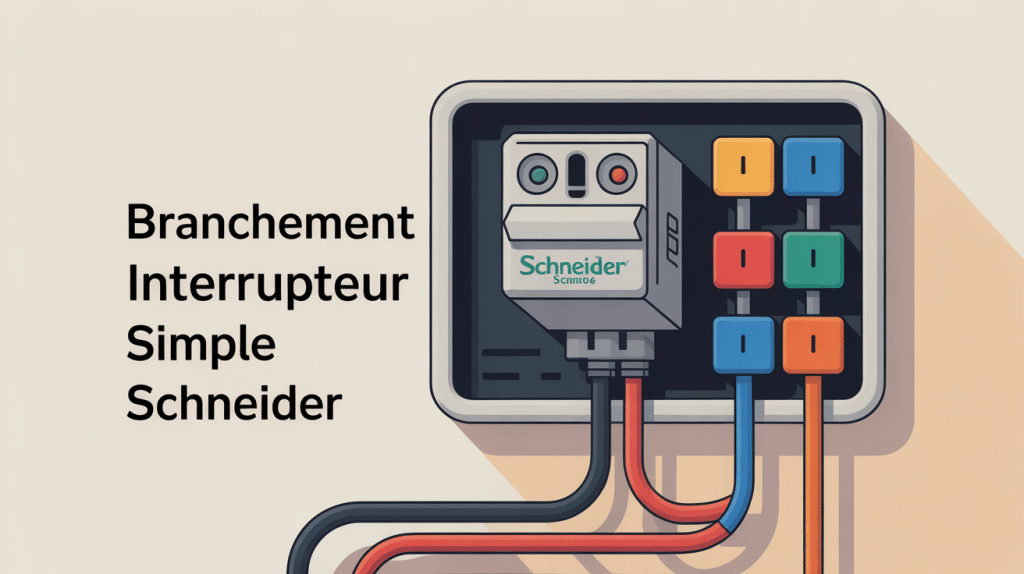 Schéma branchement interrupteur simple Schneider ambiance domestique