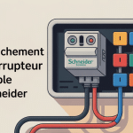 Schéma branchement interrupteur simple Schneider ambiance domestique