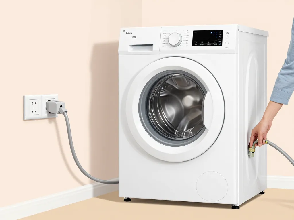 Scène raccordement branchement seche linge