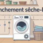 Illustration branchement seche linge sécurisé dans buanderie