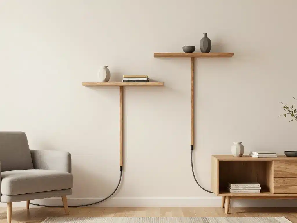 cache fils electriques design integration deco salon