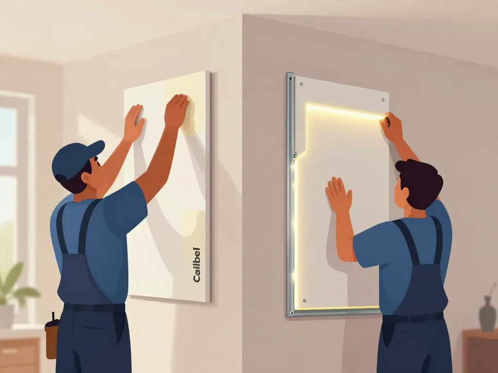 Installation Calibel murs lisses et irréguliers illustration