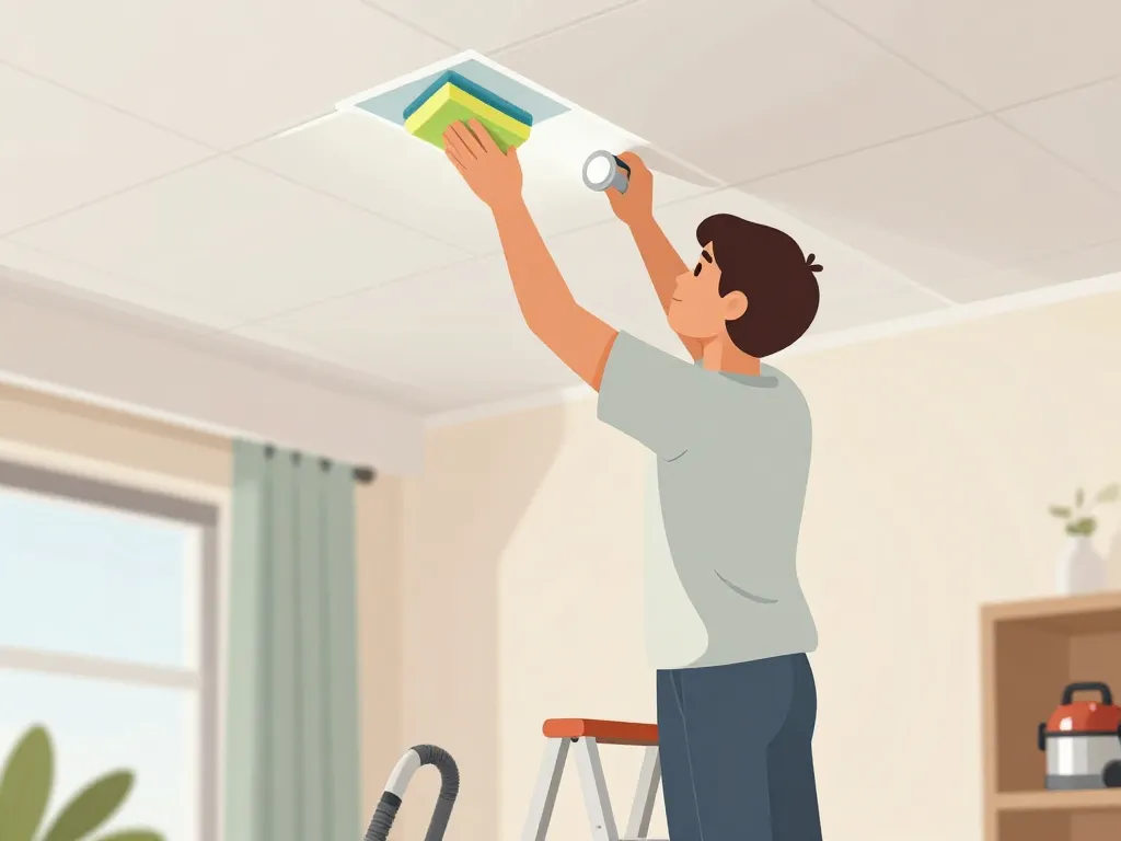 Préparer le plafond pour coller des dalles au plafond