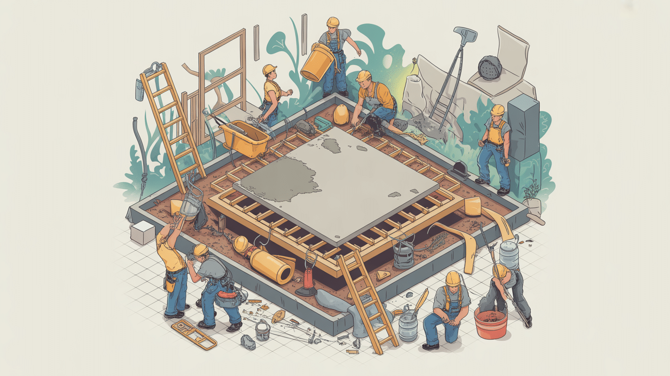 illustration globale dalle pose étapes clés