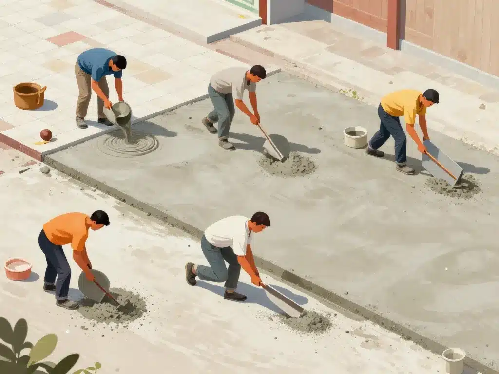 illustration pas à pas dalle pose différents matériaux