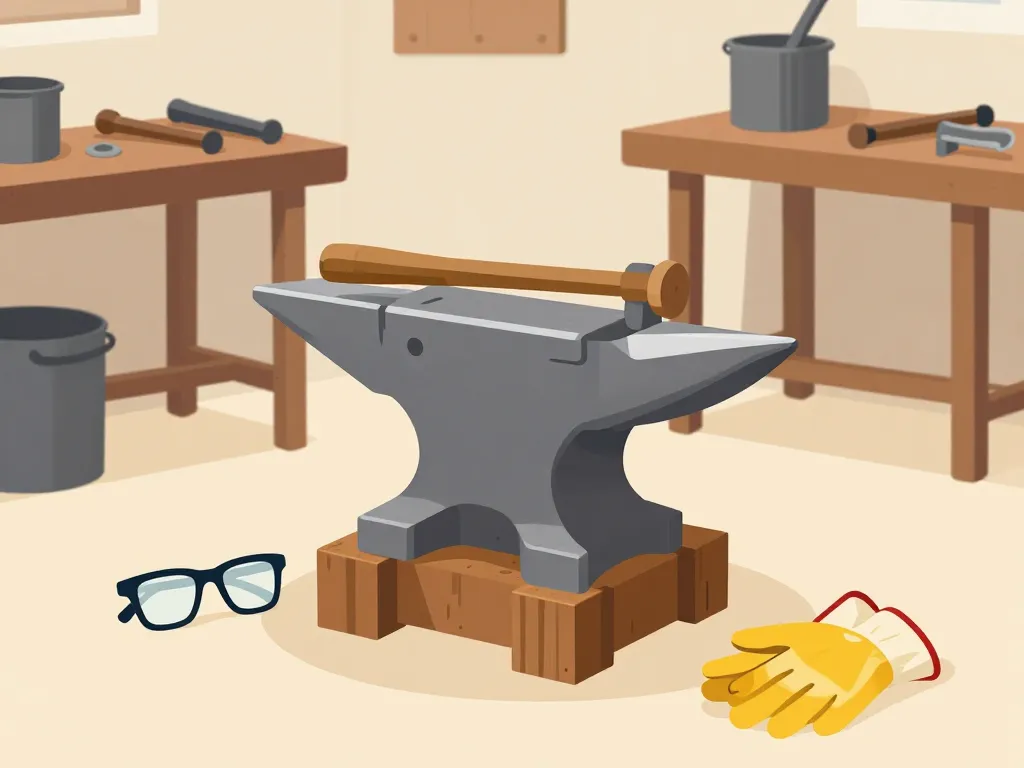 Enclume forgeron montage sécurisé atelier