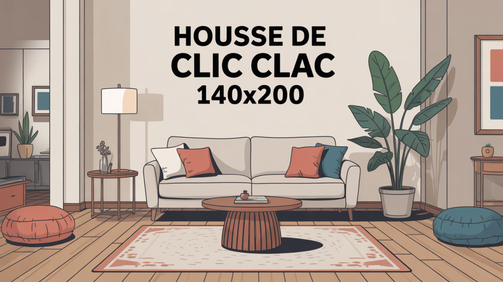 housse de clic clac 140x200 dans un salon contemporain