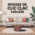 housse de clic clac 140x200 dans un salon contemporain