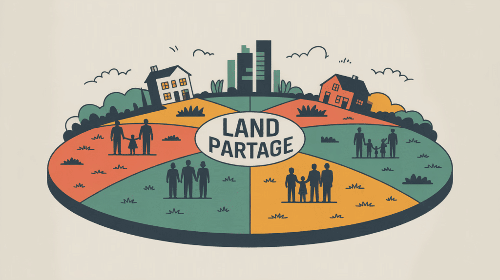 illustration land partage sections propriétaires