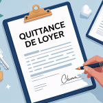 Illustration quittance de loyer obligatoire sur table