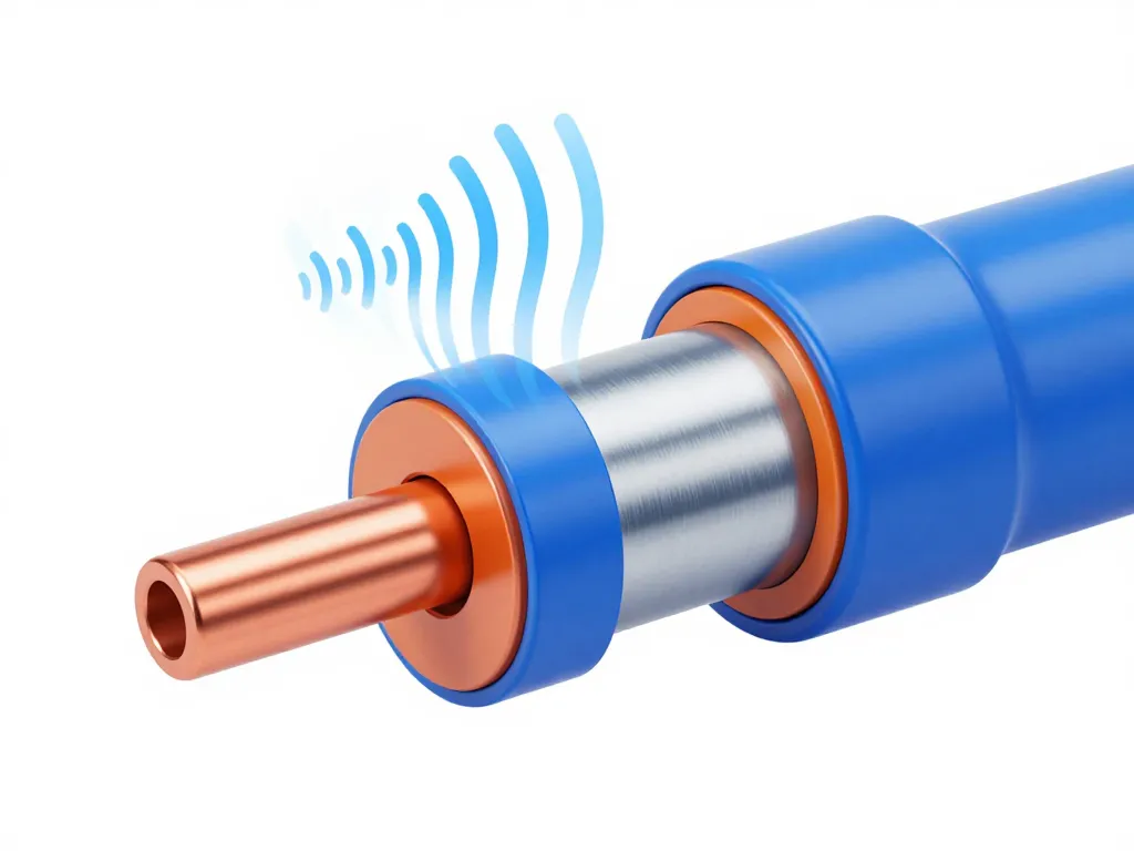 Schéma des couches d’un câble coaxial et fonctionnement