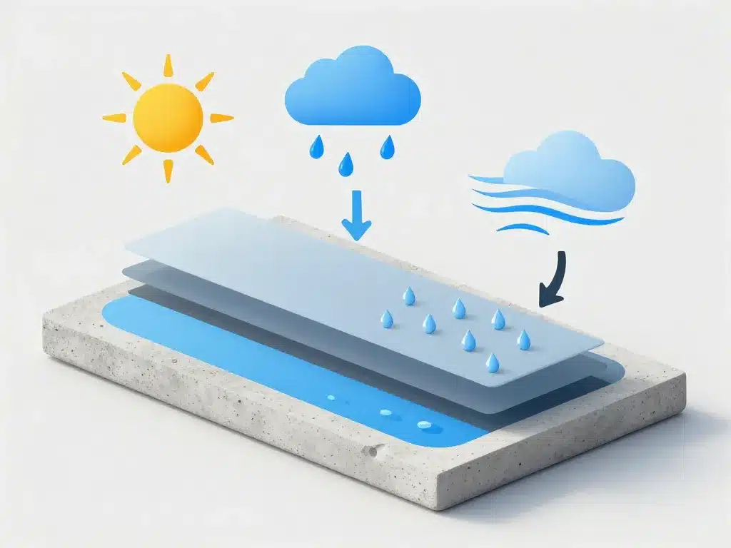 Visuel métaphore facteurs externe temps de sechage beton