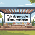 illustration toit pergola bioclimatique moderne terrasse jardin