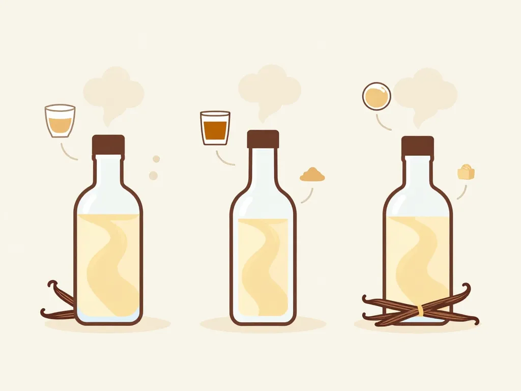 Diagramme trois bouteilles vanille liquide