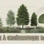 Arbre à croissance rapide dans un jardin structuré