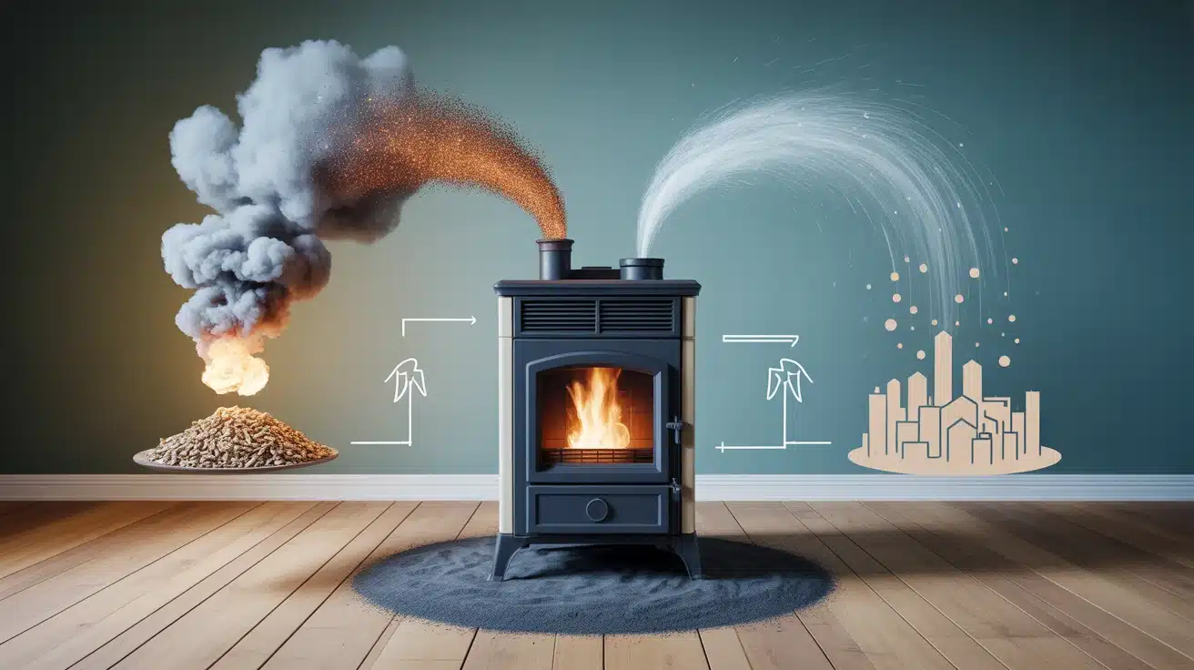 Chauffage aux pellets : schéma de poêle et air plus propre