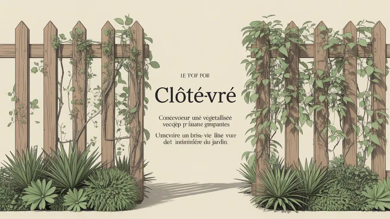 Clôture végétalisée avec plantes grimpantes pour brise-vue vivant