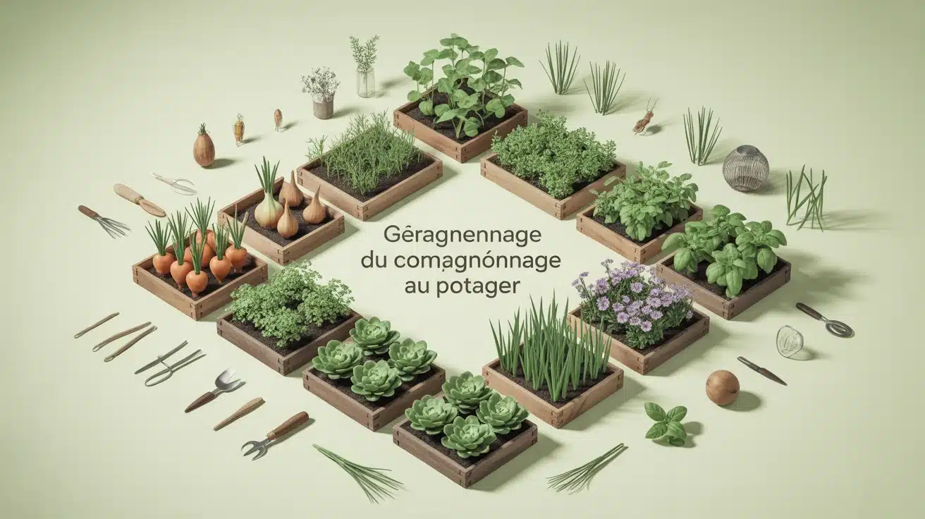 compagnonnage au potager : potager en carrés et associations de légumes