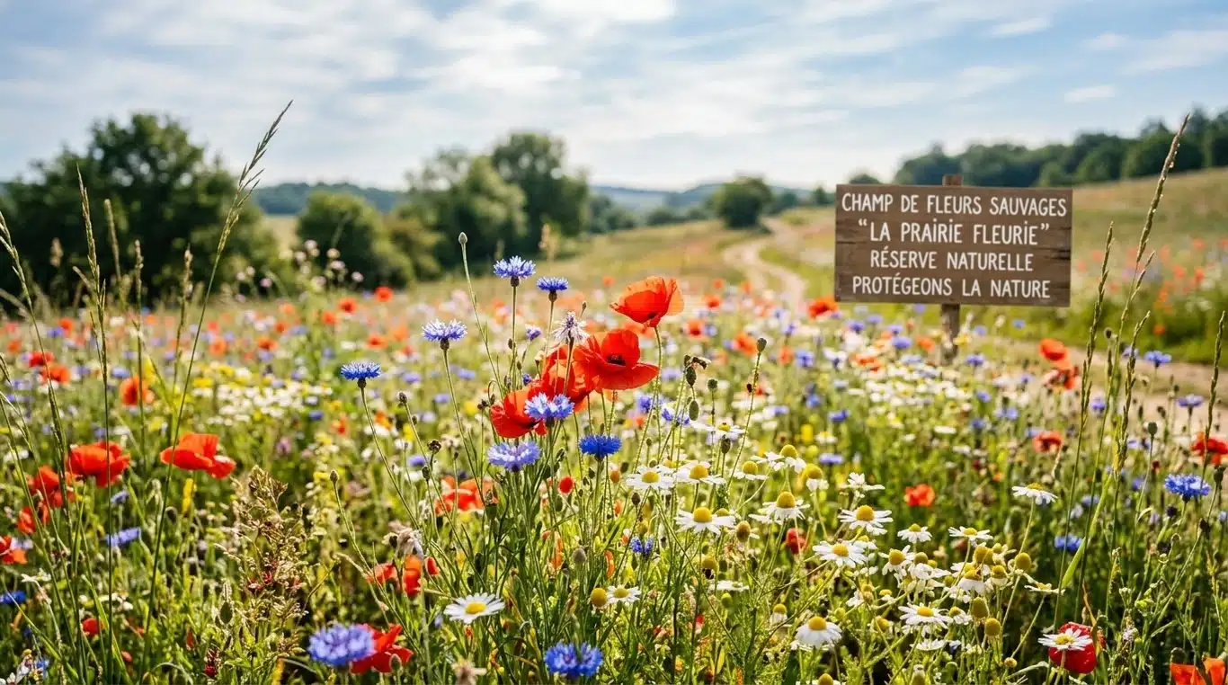 Une prairie fleurie colorée et diversifiée en plein été