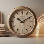 Horloge murale en bois, essences et mécanisme silencieux