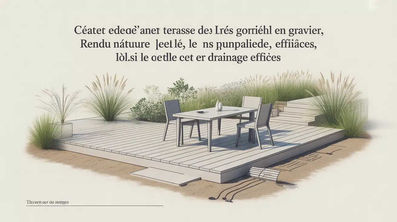 Terrasse en gravier drainant et sol stable