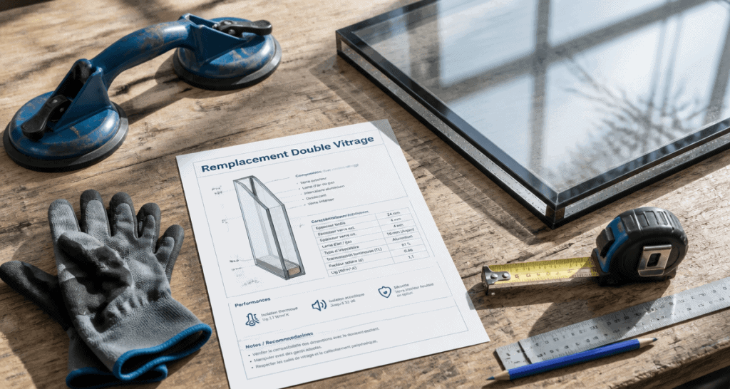 Changer un double vitrage vue atelier outils