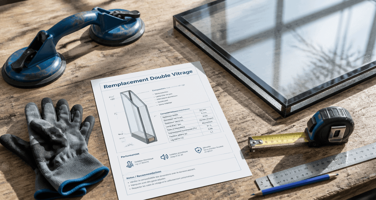 Changer un double vitrage vue atelier outils