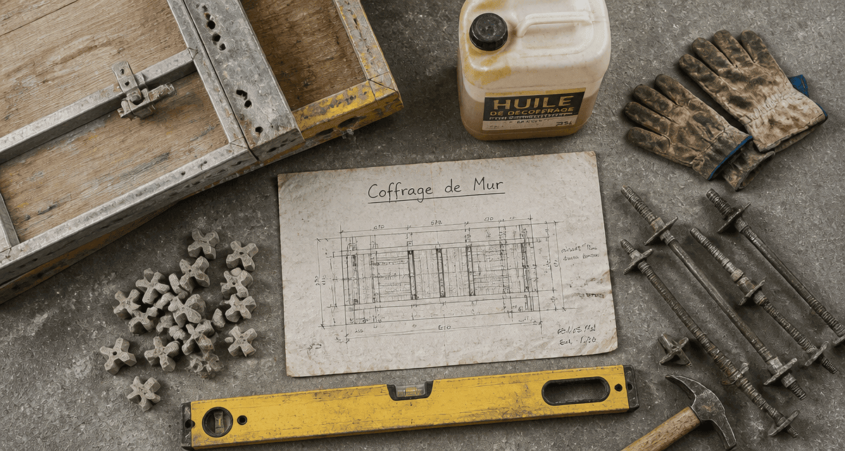 coffrage mur établi outils plan