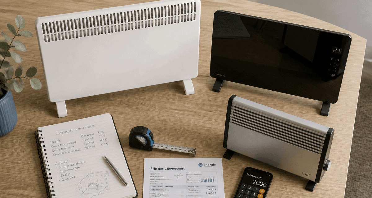 convecteur électrique prix différents modèles sur table