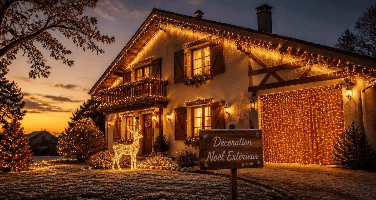 decoration noel exterieur maison lumineuse