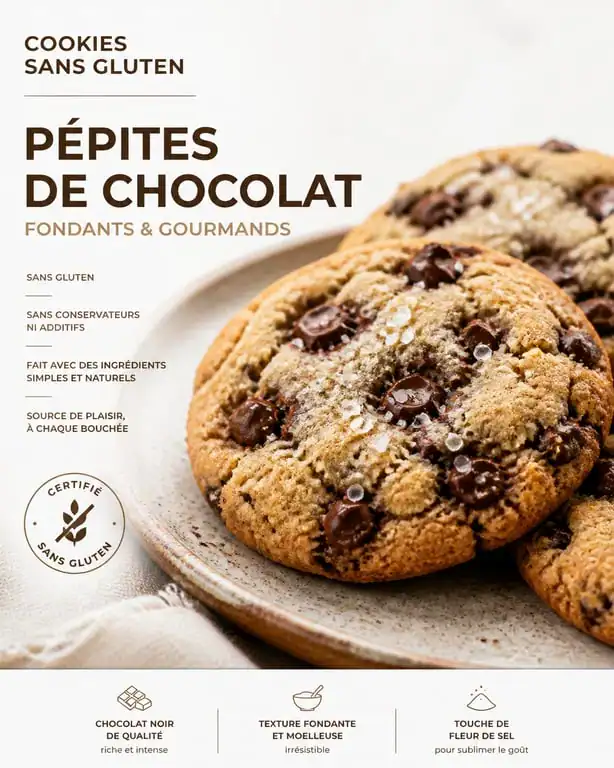 Cookies sans gluten aux pépites de chocolat et fleur de sel