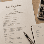 etat liquidatif acte notarie et calculatrice