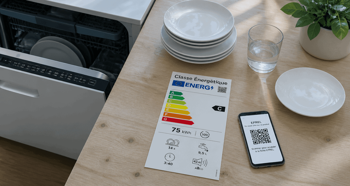 lave vaisselle classe energetique vue etiquette
