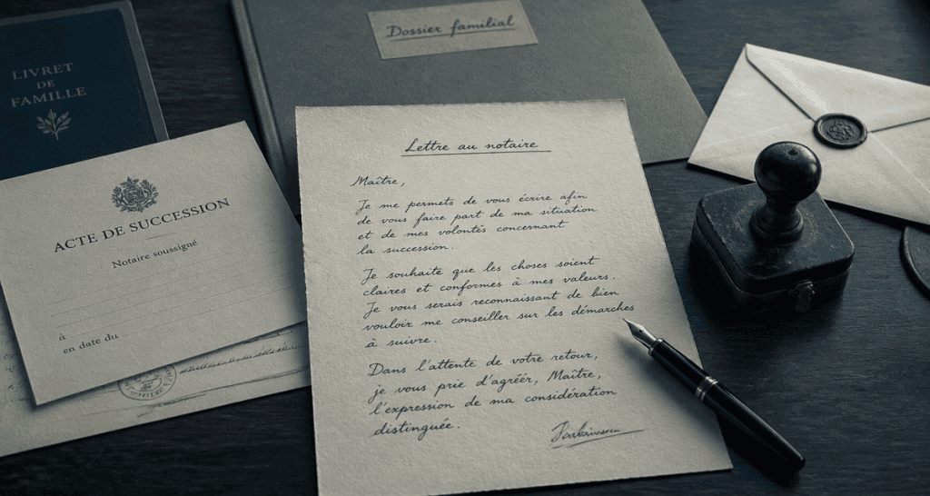 modèle de lettre pour un notaire vue bureau