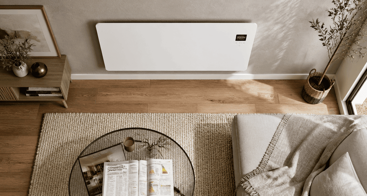 panneau rayonnant 2000w sur mur salon