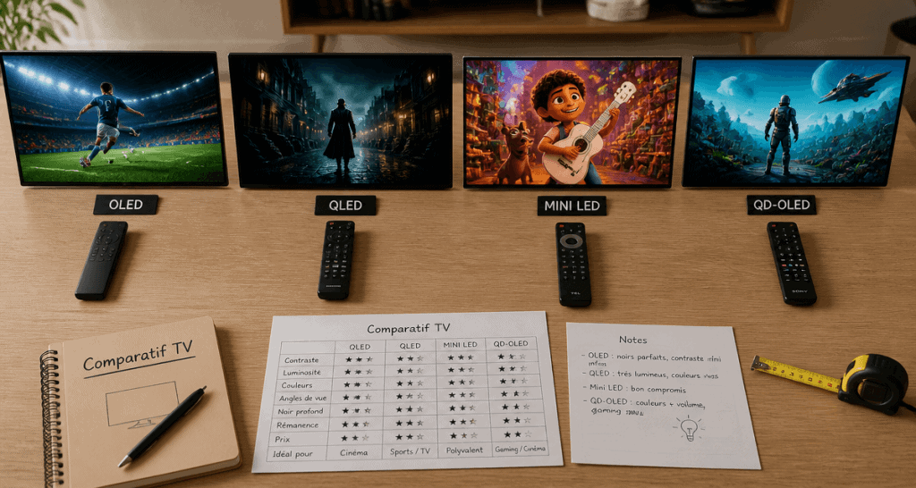 quelle technologie tv choisir comparatif visuel oled qled