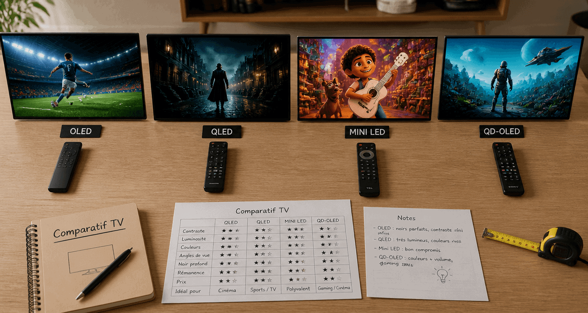 quelle technologie tv choisir comparatif visuel oled qled