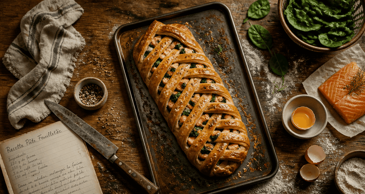 recette avec de la pate feuilletee saumon epinards