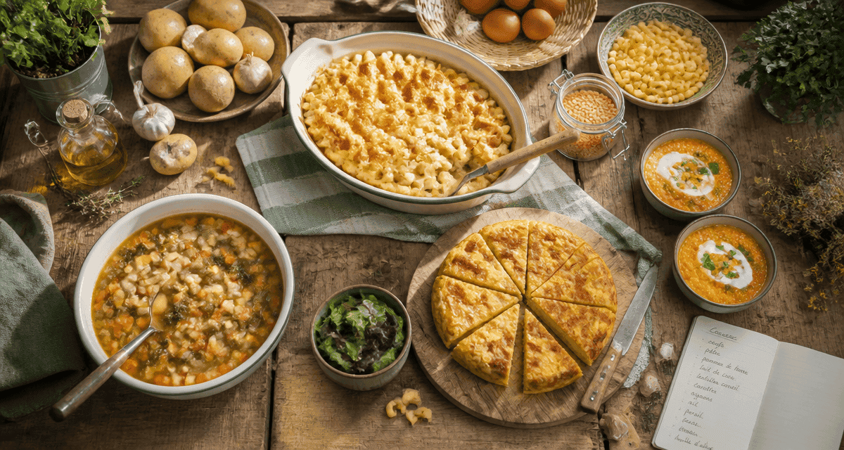 recette facile pas cher plats économiques vue dessus