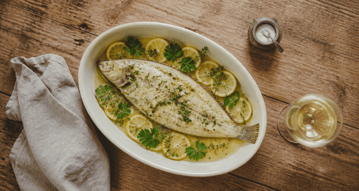 Sole au four entière avec citron et herbes