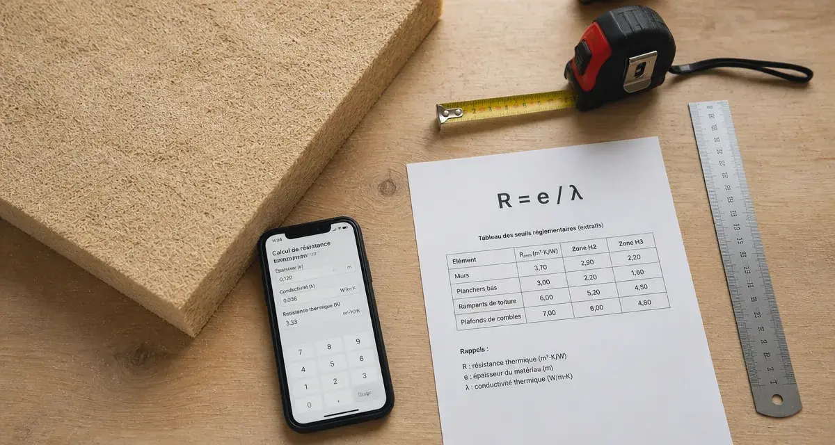 Calculette Homatherm résistance fibre de bois : calculez R = e / λ