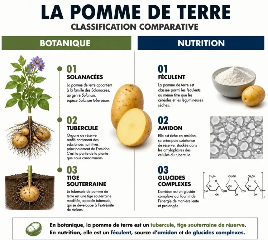 Infographie comparative : la pomme de terre est-elle un légume ou un féculent ?