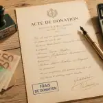 frais donation table acte notarié billets euros