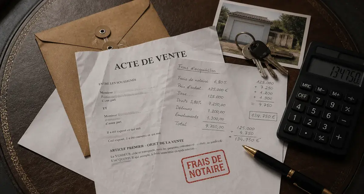 Garage : frais de notaire 20 % du prix