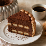 Gâteau aux boudoirs sans cuisson au chocolat sur assiette