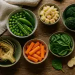 legumes riches en fibres variés sur table